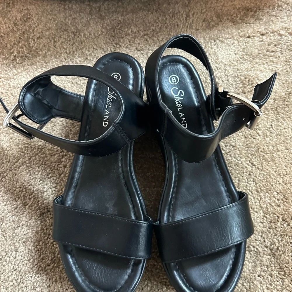 Shoeland‎ black platforms; size: 8